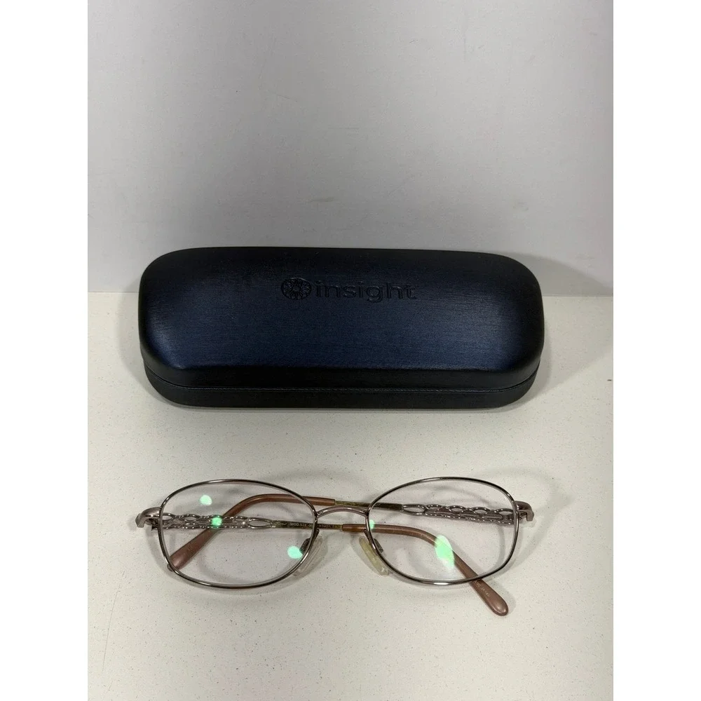 Tura Mod 939 VIO‎ Oval Eyeglasses frames Violet Metal Chain Link 51-17-135 Case